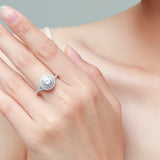 Fashion Luxury 925 Silver Sparkling AAAA Lab Created Diamond Round Rings