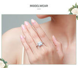 Fashion Luxury Princess Square Cut AAAA Lab Created Diamonds 925 Silver Rings
