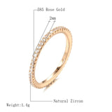 New Arrival 14K Rolled Rose Gold Single Row Micro-wax Inlay AAA Zircon Diamonds Rings - Party Trendy Fine Jewellery