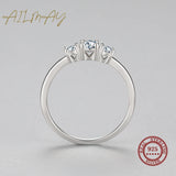 Superb Sparkling AAAA Lab Created Diamonds 925 Sterling Silver Stackable Ring