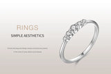 Exquisite Silver Stackable Geometric Design AAAA Lab Created Diamond Rings