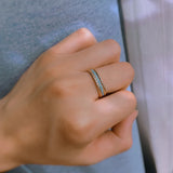 New 14K Filled Gold Full Circle Luxury Stackable Turquoise Ring Vintage Jewellery