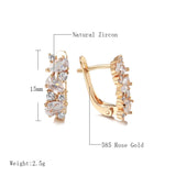 14K Rolled Gold Shiny Claw AAA Zircon Diamonds Golden Hoops Luxury Earrings Fine Jewellery