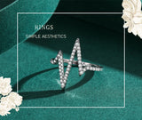 Heart Beat Design Silver Personality AAAA Lab Created Diamonds New Style Ring