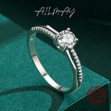 Sparkling Central Solitaire AAAA Lab Created Diamond Sterling Silver Luxury Ring