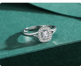 Super 925 Sterling Silver Princess Cut Hollow AAAA Lab Created Diamonds Rings