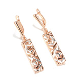 New 14K Gold Filled and White Gold Glossy Drop Irregular Hollow Long Fashion Earrings