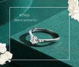 New Sterling Silver Fashion Round Clear AAAA Lab Created Diamond Solitaire Ring