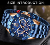 Superb Top Brand Luxury New Fashion Blue Sports Chronograph Waterproof Quartz Mens Watches - Ideal Gifts - The Jewellery Supermarket