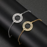 Stainless Steel Charm Bracelets - Crystal Zircon Hollow Round Fashion Best Chain Bracelet Fashion Jewellery - The Jewellery Supermarket