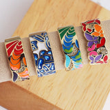 New Fashion Hadmade Enamel Colourful Flower Adjustable Gold Plated Rings