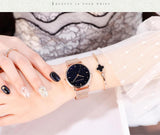 Elegant Sahara Desert Dial Design Top Brand Luxury Quartz Stainless Steel Rose Gold Colour Waterproof Ladies Watches