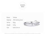 Delicate Twisted Crossover 925 Silver Elegant AAAA Lab Created Diamond Ring