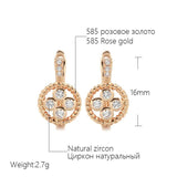 Luxury Vintage Style 14K Filled Rose Gold AAA Zircon Diamonds Hollow Flower Drop Earrings  - Fine Jewellery