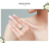 Fashion Luxury 925 Silver Sparkling AAAA Lab Created Diamond Round Rings