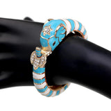 New Animal Style Elephant Inlaid Rhinestone 8 Colors Enamel Statement Bangle Bracelets for Women - Party Jewellery - The Jewellery Supermarket