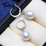 Fashion Natural Freshwater Pearl Silver Colour Drop Earrings For Women