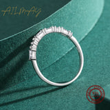Dazzling Princess Cut AAAA Lab Created Diamond Silver Simplicity Stackable Rings