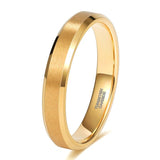 New Arrival Gold Plated Wide Brushed Tungsten Wedding Rings - Luxury Anniversary Jewellery for Couples - The Jewellery Supermarket