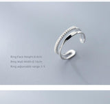 Dazzling AAAA Simulated Diamonds Double Circle Open Ring - Wedding Engagement Statement Jewellery - The Jewellery Supermarket