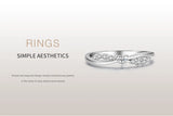 Delicate Twisted Crossover 925 Silver Elegant AAAA Lab Created Diamond Ring