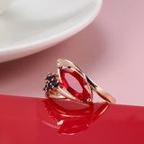 14K Rolled Gold New Geometric Flawless Slope Marquise Cut Multi AAA Zircon Crystal Rings