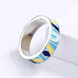 Classic Elegant Irregular Colour Handmade Enamel Fashion Ring