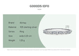 Dazzling Princess Cut AAAA Lab Created Diamond Silver Simplicity Stackable Rings