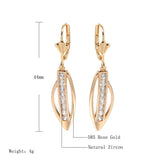 Luxury Filled Rose Gold of 14-Karat Purity AAA Zircon Diamonds Long Dangle Earrings - Fine Fashion Jewellery