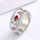 New Creative Bird Shape Fashion Handmade Enamel AAA Zircon Animal Ring