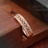 Marvelous Filled 14K Rose Gold Faith Ring Micro-wax Inlay AAA Zircon Diamond Ring - Fine Religious Jewellery