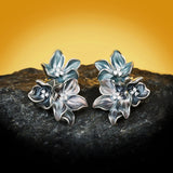 Classic Elegant Flower Shape Handmade Enamel Earrings