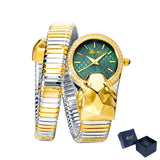 New Arrival Top Brand Fashion Luxury Snake Shape Quartz Waterproof Ladies Bracelet High Quality Wrist Watches