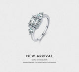 Luxury Sparkling Rectangle Silver Top Quality AAAA Simulated Diamonds Wedding Jewellery Rings For Women - The Jewellery Supermarket