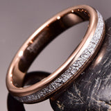 New Arrival Rose Gold Color Imitation Meteorite Tungsten Carbide Ring Men's Women's Fashion Wedding Rings - The Jewellery Supermarket