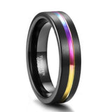 New Arrival 5/7/9mm Black Colorful Line Tungsten Carbide Rings -  Men's Jewellery Wedding Rings - The Jewellery Supermarket