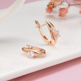 New 14K Gold Filled Gold AAA White Zircon Diamonds Star Clip Simple Moon Earrings