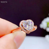 Heart Design Sparkling Moissanite Diamond Gemstone Rings for Women, Silver Engagement Wedding Fine Jewellery Rings - The Jewellery Supermarket