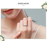 Luxury Water Drop Shape Sparkling AAAA Lab Created Diamond Sterling Silver Ring