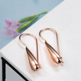 14 Rolled Gold Big Drop Streamline Glossy Hook Piercing Hoops Earrings