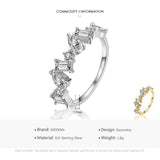 Sterling Silver Sparkling Geometric Clear AAAA Simulated Diamonds Rings - Luxury Wedding Fine Jewellery - The Jewellery Supermarket