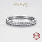 Classic Silver Dazzling AAAA Lab Created Diamond Geometric Stackable Rings