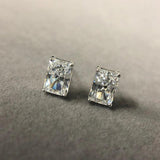 Glorious Classic 14K White Gold Plated Real Moissanite Diamonds Earrings For Women - Sterling Silver Fine Jewellery - The Jewellery Supermarket