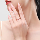 Luxury Pear Cut Sparkling AAAA Lab Created Diamond Two piece Silver Set Ring