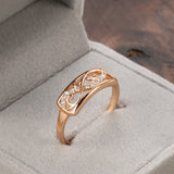 Latest Fashion Ethnic Style 14K Rolled Rose Gold Hollow Carved Pattern AAA Zircon Diamonds Rings - Fine Jewellery