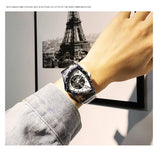 New Hollow Triangular Mechanical Watches Stainless Steel Men's Wristwatches - Fashion Brand Wristwatches for Men.