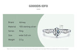 Fashion Sparkling 1.0ct AAAA Lab Created Diamond 925 Sterling Silver Ring
