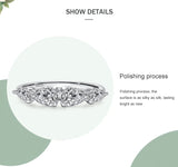 Luxury Water Drop Shape Emerald Cut Clear AAAA Lab Created Diamond Silver Rings