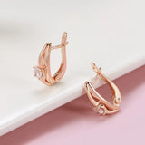 New 14K Gold Filled Gold AAA White Zircon Diamonds Star Clip Simple Moon Earrings