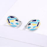 Simple Irregular Color Hanmade Enamel Classic Drop Women's Earrings